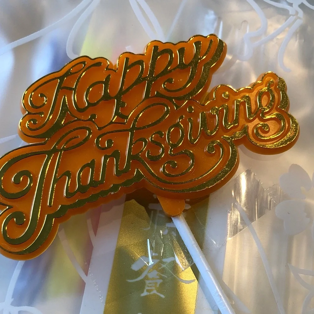 Thanksgiving Party Supplies Set with Orange Topper